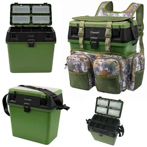 Fishing Seatbox & Rucksack Fly Sea Coarse Fishing Seat Back Pack Ruck Sack - Picture 1 of 14