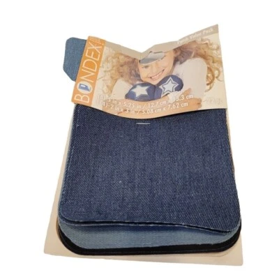 Bondex Iron On 8 Piece 5 X 5.5" 1 2 X 3" Denim Patches Assortment Partial Pack - Image 1 of 2