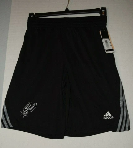 New Adult Size Black Adidas San Antonio Spurs NBA Shorts Size S-XXL New With Tag Cover