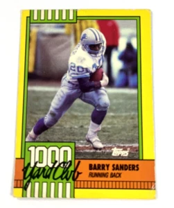 1990 Topps 1000 Yard Club Barry Sanders Detroit Lions #3 Vintage Football Karte - Bild 1 von 8
