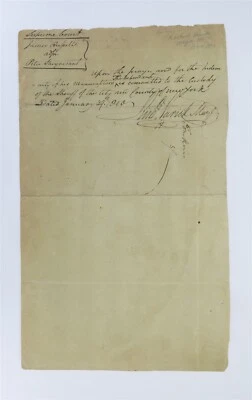 Original Manuscript Signed by Richard Varick Mayor of New York Dated Jan 19 1800 - Image 1 of 4