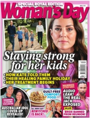 Woman's Day Magazine Issue April 8, 2024/ KATE STAYING STRONG FOR HER KIDS - Image 1 of 3