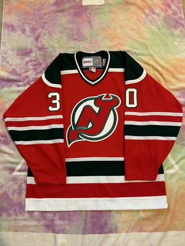 Vintage New York Devils NHL Jersey CCM Size Large  Martin Brodeur 30 Rare VTG Cover