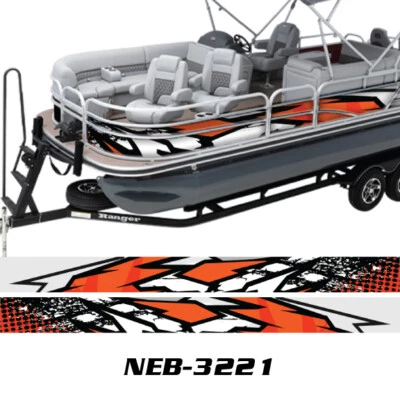 NEW QUALITY WRAP GRAPHICS DECALS STICKERS KIT  FOR BASS BOAT PONTOON NEB-3221 Foto 1 de 3