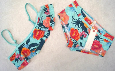 ESPRIT Bandeau Hot Pants Mädchen Bikini-Set  Gr152/158, 164 geblümt 34,99 € NEU - Bild 1 von 4