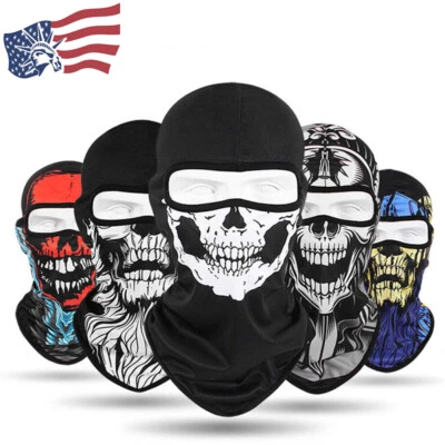 Máscara facial calavera fantasma de la muerte pasamontañas Halloween motocicleta ciclismo casco capucha Foto 1 de 4