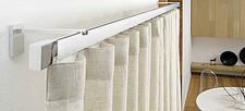 Scorritenda Corda Strappo Bastone per Tenda Piatto Alluminio Lucido o Satinato