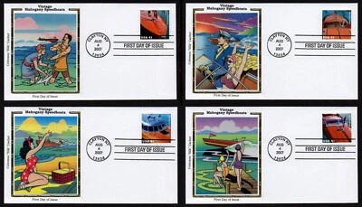 USA, SCOTT # 4160-4163, COLORANO SET FDC COVERS VINTAGE MAHOGANY SPEEDBOATS 2007 - Image 1 of 4