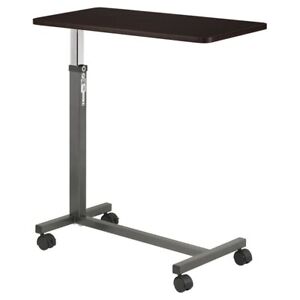 Over The Bed Side Table Wheels Overbed Non-Tilt Tray Table, Adjustable Bedside
