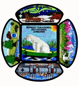 BSA MIDNIGHT SUN OA TOONTUK 549 AK 2023 SCOUT JAMBOREE 5-PATCH POLAR BEAR ALASKA - Picture 1 of 4