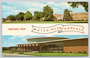 Grüße von Hutchinson Kansas KS Junior College High School 1974 Postkarte - Bild 1 von 2