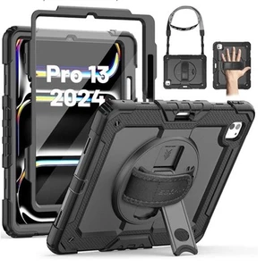 360 Rotating Case for iPad Pro 13 Swiveling 3 Layer Protective Stand Cover B1 - Picture 1 of 10