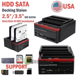 UPGRADE External Hard Drive Enclosure 2.5/3.5in HDD SSD Case 2 Bay Offline Clone - Picture 1 of 16