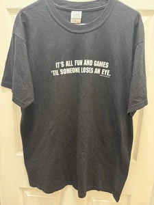 Vintage Y2K Gildan Ultra Cotton Black Graphic T-Shirt Funny Quote Size XL - Picture 1 of 4