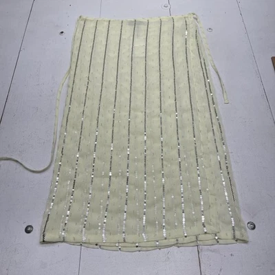 Falda Zara Mujer Grande Amarillo Lentejuelas Rayas Transparente Envoltura Sarong 1255/448/306 Foto 1 de 4