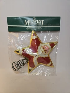 Midwest Importers Metal Santa Claus Star Christmas Tree Topper - Picture 1 of 2