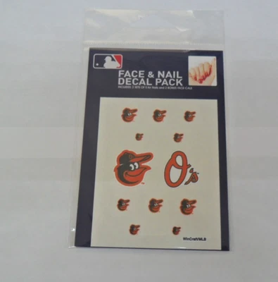 MLB BALTIMORE ORIOLES  FINGERNAIL DECALS FACE DECALS FAST FREE SHIPPING - Image 1 of 2