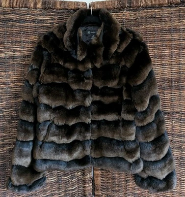 Casaco de pele sintética feminino INC International Concepts médio clássico elegante formal - Imagem 1 de 4