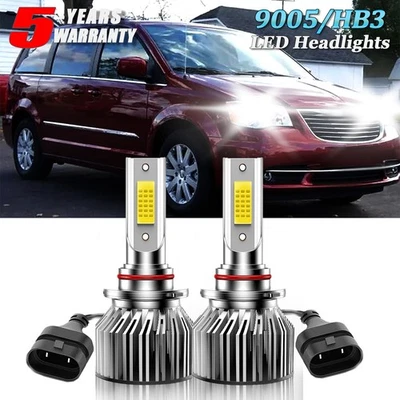 Para Chrysler Town & Country 1998-2000 2x Bombillas LED Faros 9005/HB3 Luz Alta Foto 1 de 4
