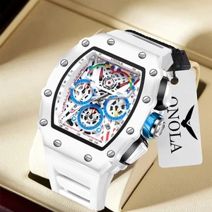 Luxury Watch Men s ONOLA Fashion Casual Multifunctional Silicone Tape            - Picture 1 of 28