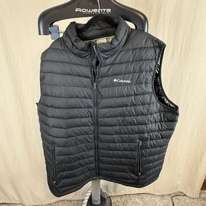 Columbia BLACK Omni-Heat Thermal Puffer Vest Men’s Size 3X Packable - Picture 1 of 5