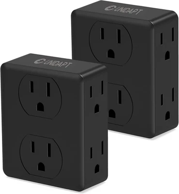 Multi Plug Outlet Splitter,  Multiple Outlets Extender Adapter with 6 AC Sockets - Image 1 of 4