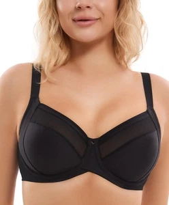 Minimizer Bras for Women Full Coverage Unlined Underwire Lace Bra Plus Size S... - Picture 1 of 7