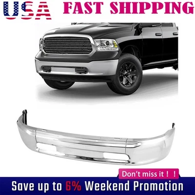Barra frontal de parachoques para RAM 1500 2013-2018 acero cromado sin orificios de luz antiniebla Foto 1 de 4