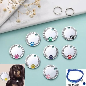 Dog Cat Pet Tag ID Collar Tags Personalised Pet Tags Name Disc Engraved 25mm - Picture 1 of 15