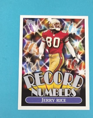 1999 Topps Record Numbers Silver #RN8 Jerry Rice San Fran 49ers FOOTBALL Card 6F - Image 1 of 2