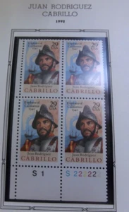 US Scott # 2704 Plate Block Of 4  Juan Rodriguez Cabrillo 29 cent lower left - Picture 1 of 1