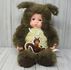 Vintage Anne Geddes Doll Squirrel Baby Doll 14" Stuffed Plush From 1998 - Picture 1 of 12
