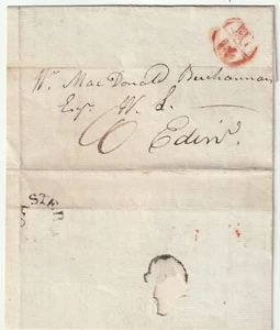 1801 YORKSHIRE PRE-STAMP PART LETTER DONCASTER CIRCULAR POSTMARK 10d >EDINBURGH  - Picture 1 of 2