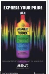 Absolut “express Your Pride” Poster. 24 By 36 Inch - Picture 1 of 1