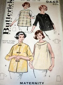 * SCHÖNES VINTAGE 50er Jahre UMSTANDS-TOPS Butterick Schnittmuster 12/32 FF - Bild 1 von 1