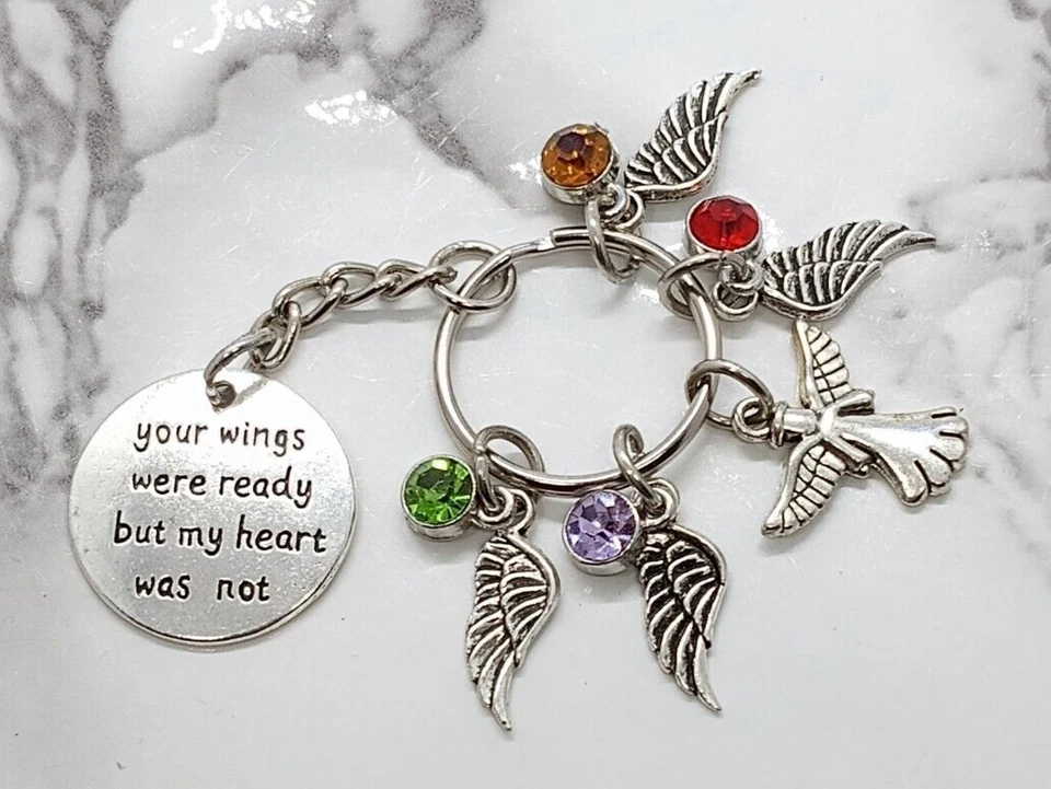 "Tus alas estaban listas, mi corazón no estaba" Llavero conmemorativo simpatía regalo funeral Foto 1 de 1