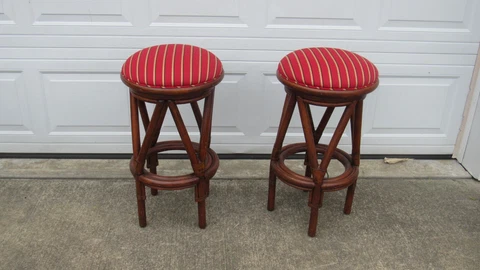 Ficks Reed Bamboo Rattan Stools Counter Cover