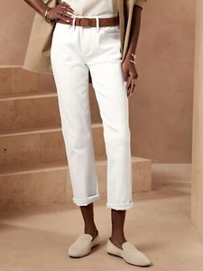 Banana Republic Low Rise Relaxed Girlfriend Fit Jeans White Size 27/4 #852278 - Picture 1 of 8