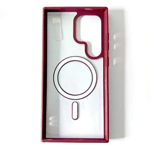 Samsung Galaxy S24 Ultra Fashion Case Clear Back Plastic Hard Case Maroon - Photo 1 sur 2