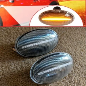 R57 MINI Cooper S JCW LED Dynamic Sequential Flowing Indicators Repeaters Clear - Picture 1 of 6