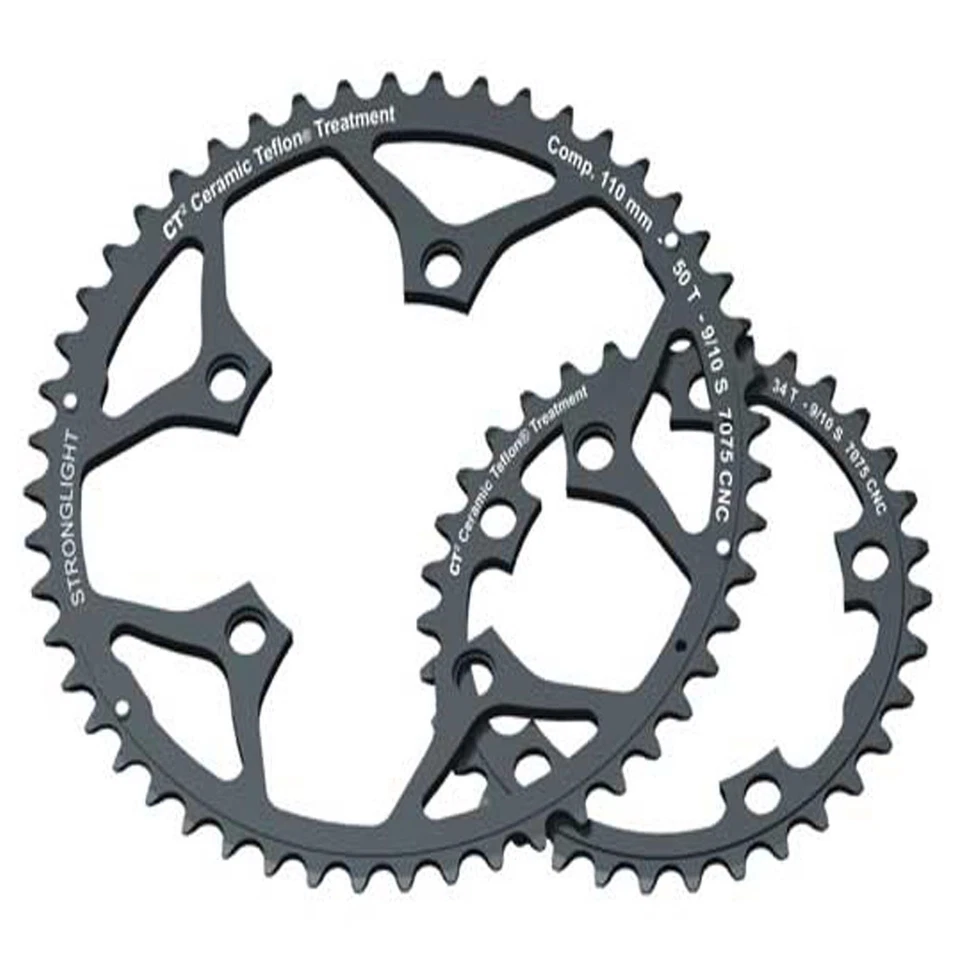 Stronglight 110PCD Type S - 7075 Series 5-Arm Chainring Black High Quality 34T - Image 1 of 4