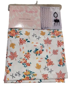 Betsey Johnson Fall Leaves Flowers Shower Curtain NWT - Picture 1 of 3