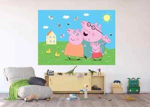 Fotomural Estándar Peppa Pig 155x110cm Guardería Dormitorio Verde Gigante Cartel Dibujos Animados - Imagen 1 de 3