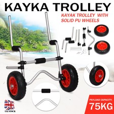Sit On Top Aluminium Kayak Trolley Adjustable Scupper Carrier Cart Kick Stand UK