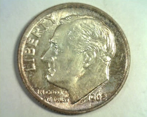 1962 ROOSEVELT DIME CHOICE UNCIRCULATED / GEM ATTRACTIVE TONING / COLOR ORIGINAL - Picture 1 of 2