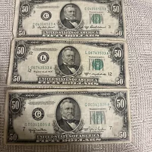 1950 ($50) FIFTY DOLLAR FRN NOTE - CIRCULATED Small Face - Picture 1 of 8