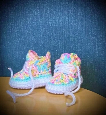 Crochet Newborn Baby First Shoes Booties Boots Slippers Trainers — 第 1/2 张图片