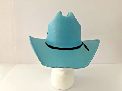 Sombrero vaquero vaquero azul ligero para niños ajuste elástico paja dura occidental talla única Foto 1 de 4