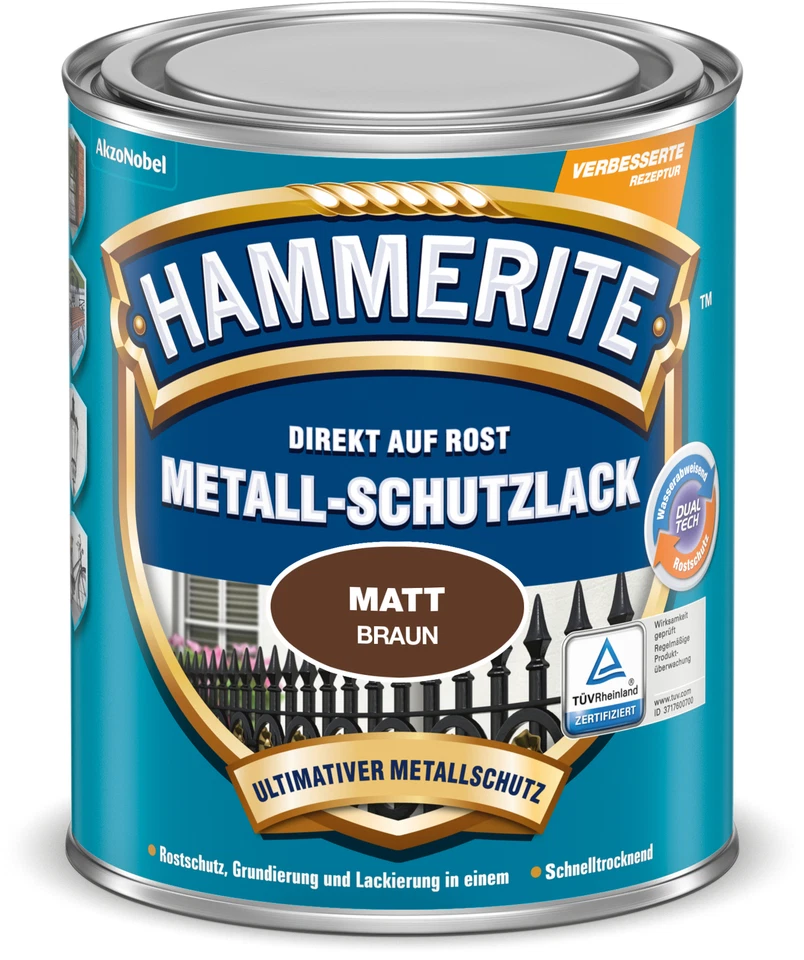 Metallschutzlack 750 Ml braun matt Hammerite