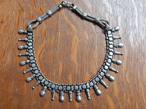 Indien Rajasthan Stamm Sterlingsilber Vintage 16 Zoll Kette Kragen Halskette - Bild 1 von 10